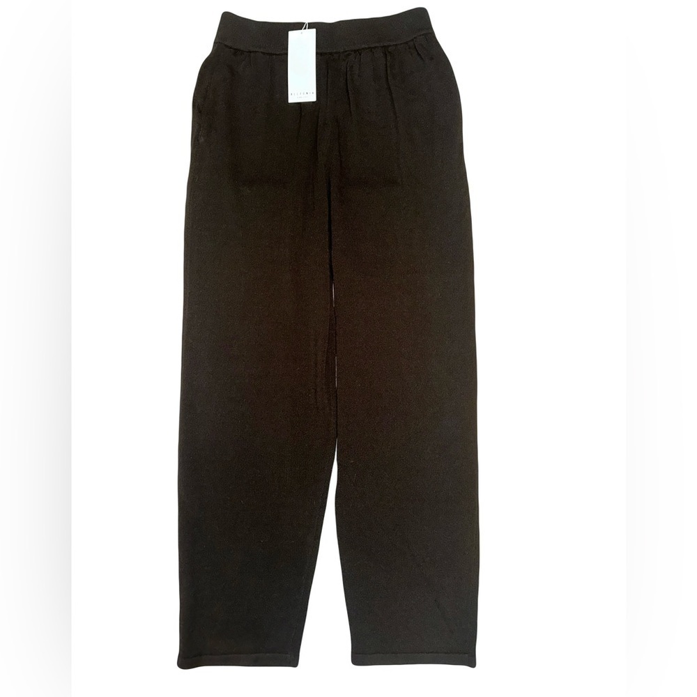 NWT All Fenix Women’s Black Knit High Waist Loose Fit Crop Pant Size Small